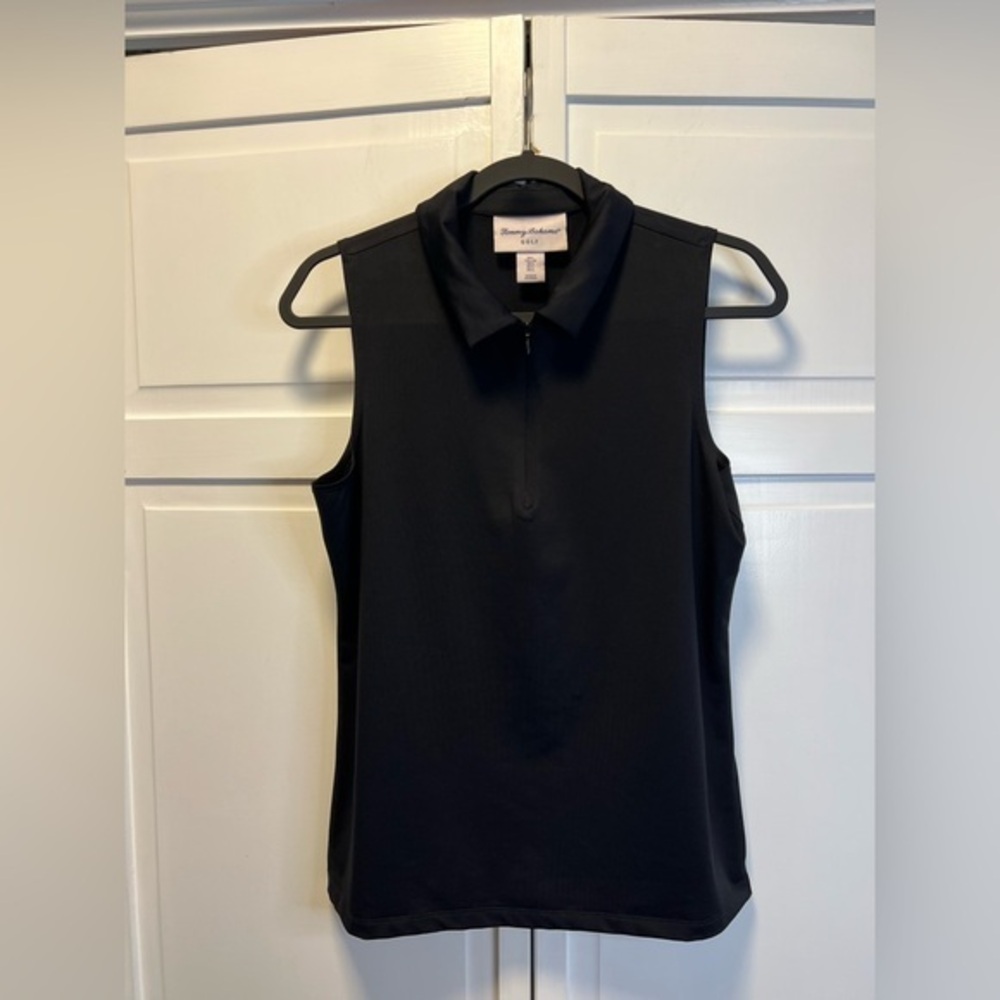 Tommy Bahama Golf 1/4 Zip Sleeveless Top Size Women’s Large Color Black